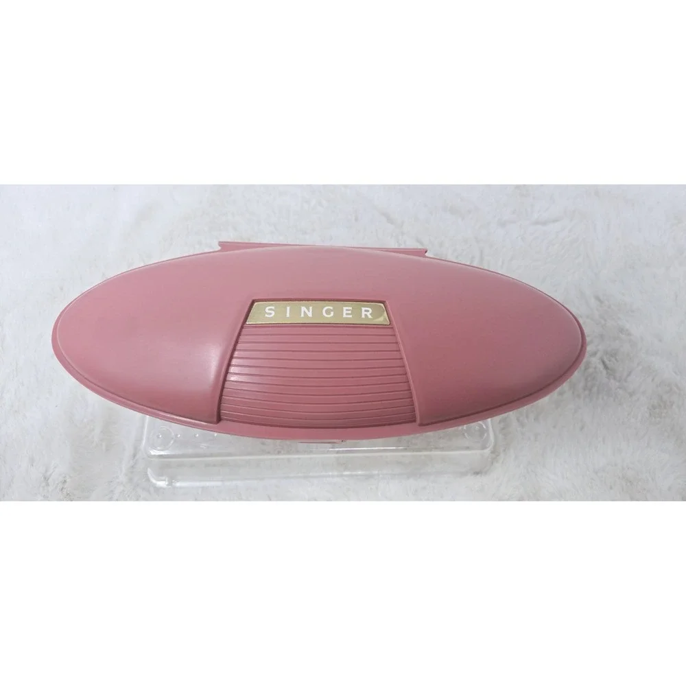Vintage 1960's Singer Buttonholer w/ Pink Clam Shell Case & 4 Templates Complete